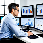 The Analyst**

*   Prompt: "A professional data analyst working at a brightly lit office desk, surrounded by multiple monitors displaying charts and graphs, fully clothed, appropriate attire, safe for work, perfect anatomy, natural proportions, business casual, sharp focus, high resolution."

**