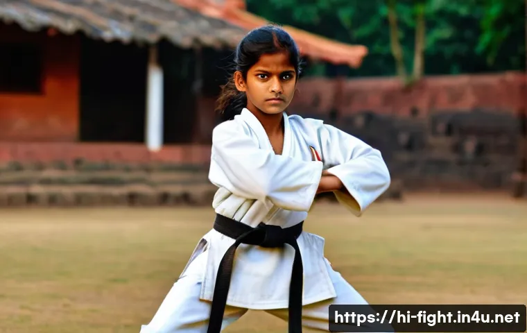 격투기 여성 선수 인터뷰 - **Prompt:** A young Indian girl, around 13-15 years old, with a determined expression, wearing a cle...