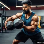 격투기 대회 준비 팁 - A focused Indian male fighter in mid-30s practicing functional training in a modern gym setting, wea...